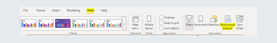 Refresh Time - refresh now button Showing how visuals takes time to Load performance anayser table power bi dashboard optimizing options power bI runs out of resources options