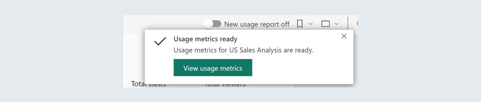 View usage metrics